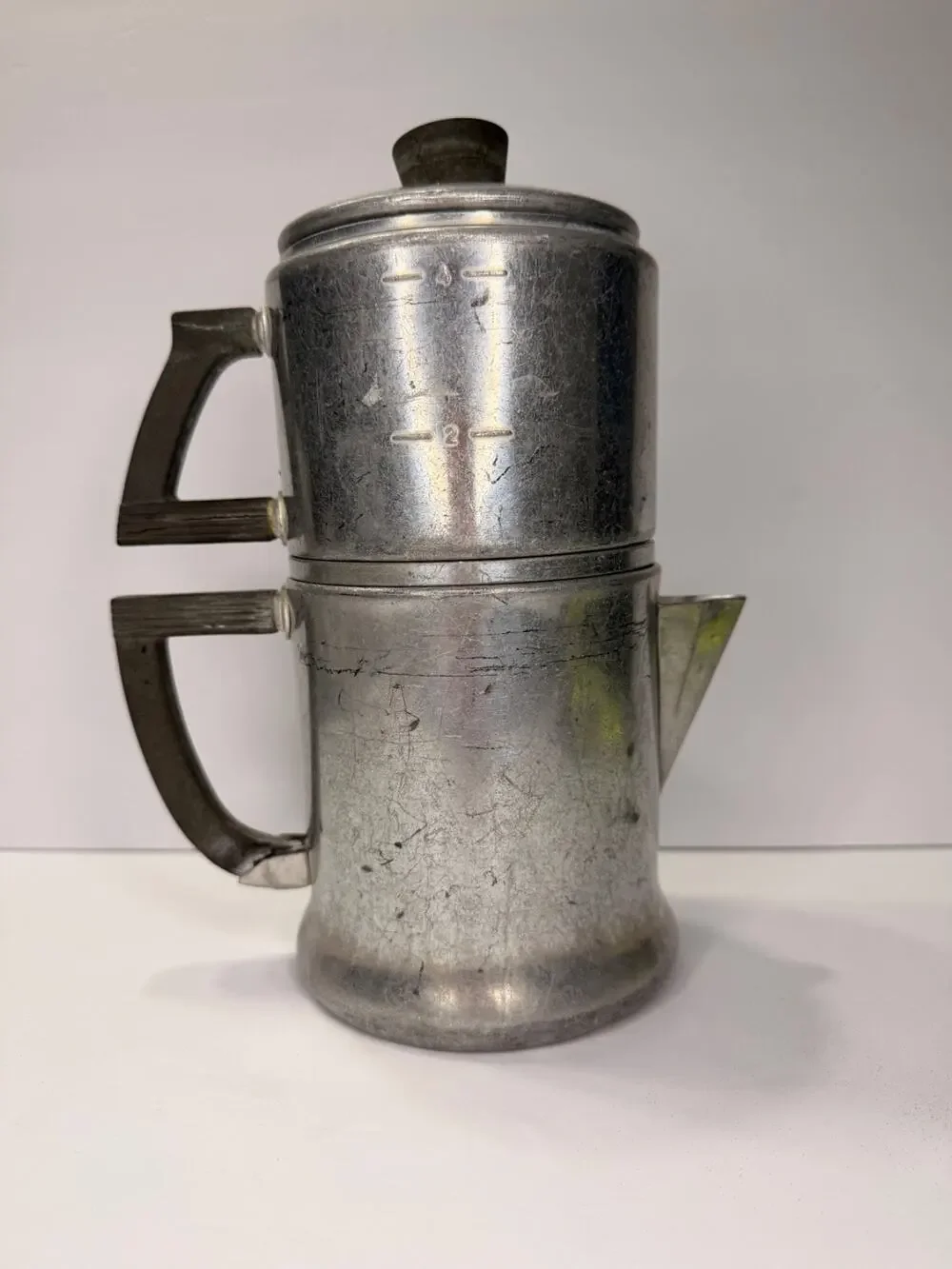 Vintage 1950's Wear-Ever 3044 Aluminum 4 Cup Drip Coffee Maker USA